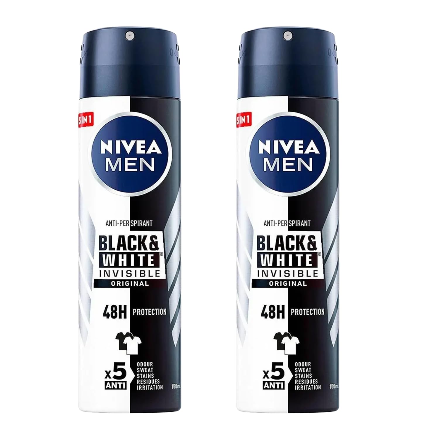 NIVEA Men close-up label highlighting anti-mark and anti-stain benefits on the can
