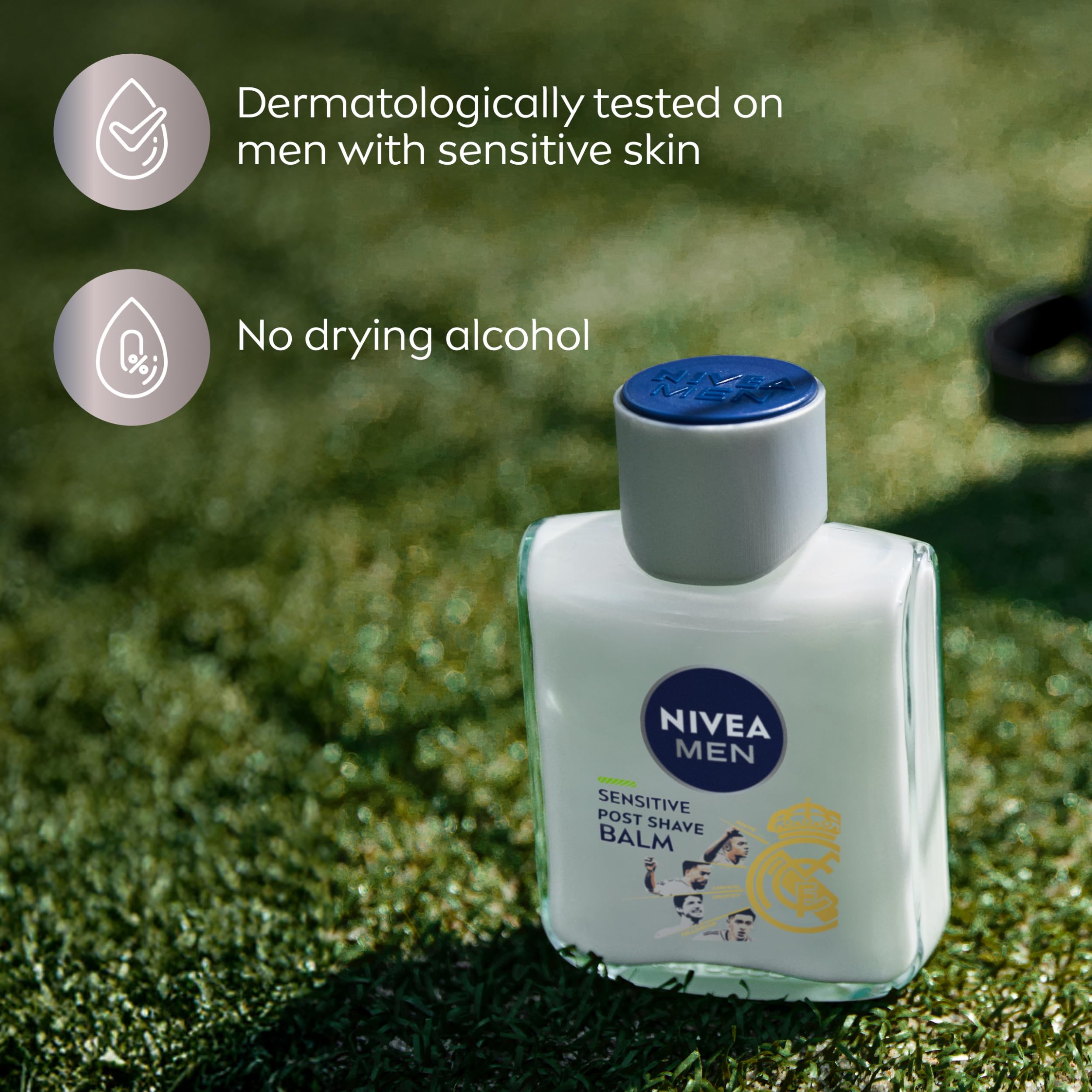 NIVEA MEN bottle on bathroom vanity showing everyday grooming convenience