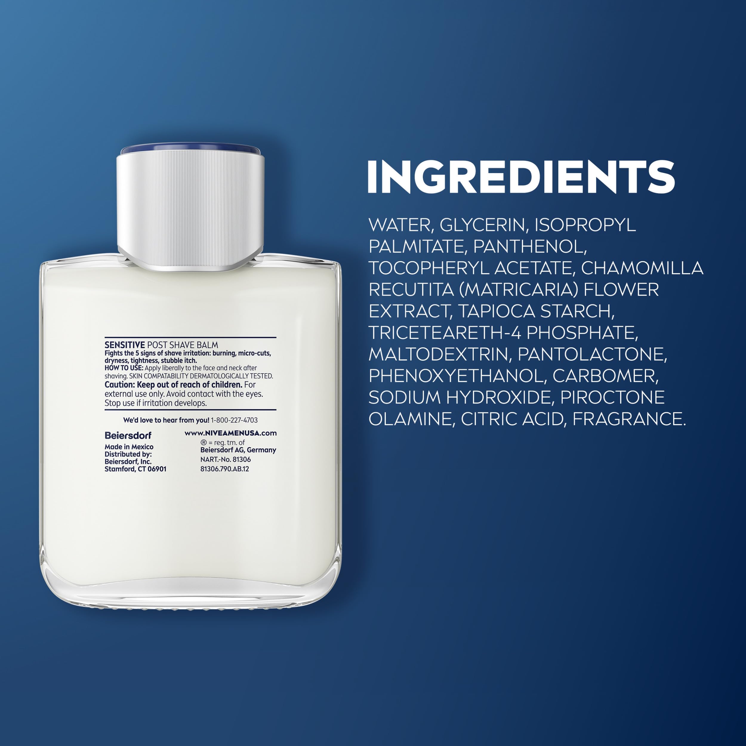 NIVEA MEN application on a shaved cheek demonstrating soothing effect