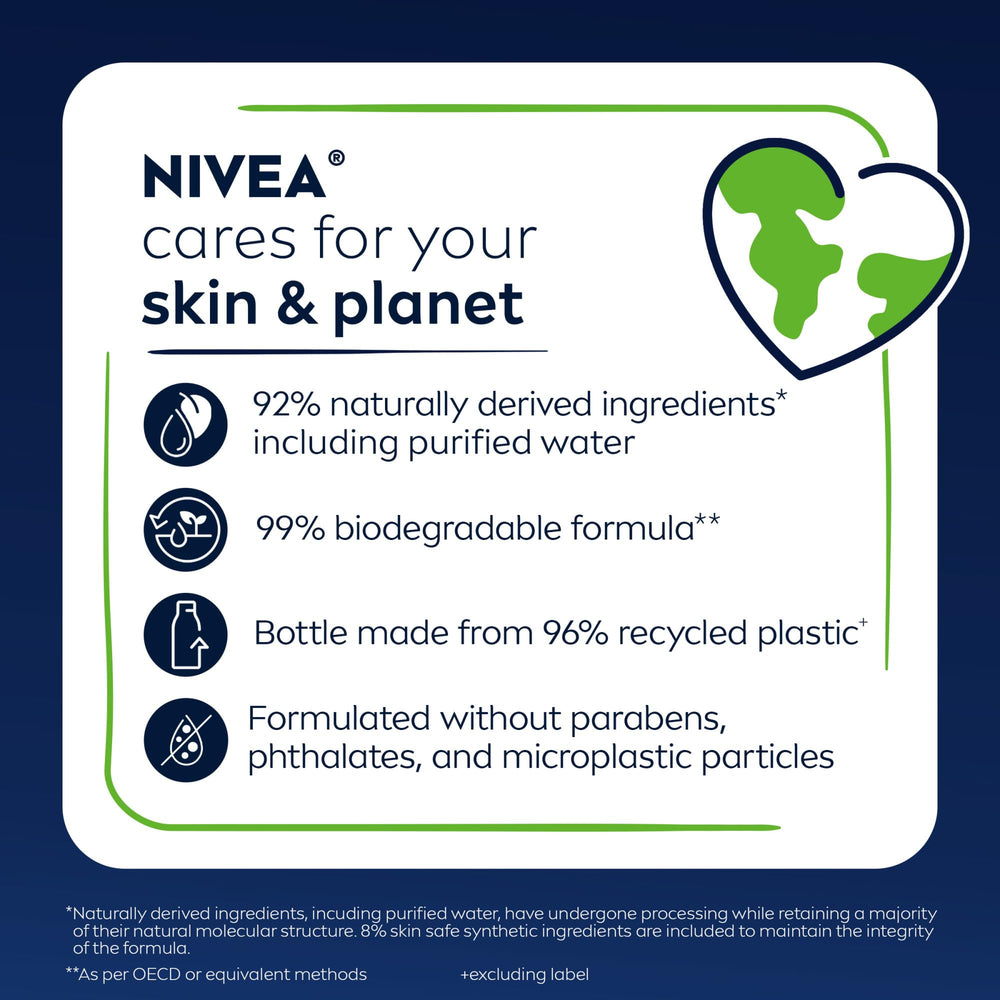NIVEA MEN bottle next to travel items showing compact portability