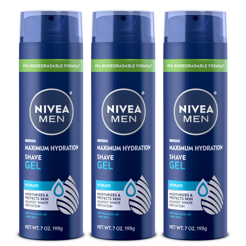 NIVEA MEN front packaging showing three 7 oz cans and clear branding for easy choice