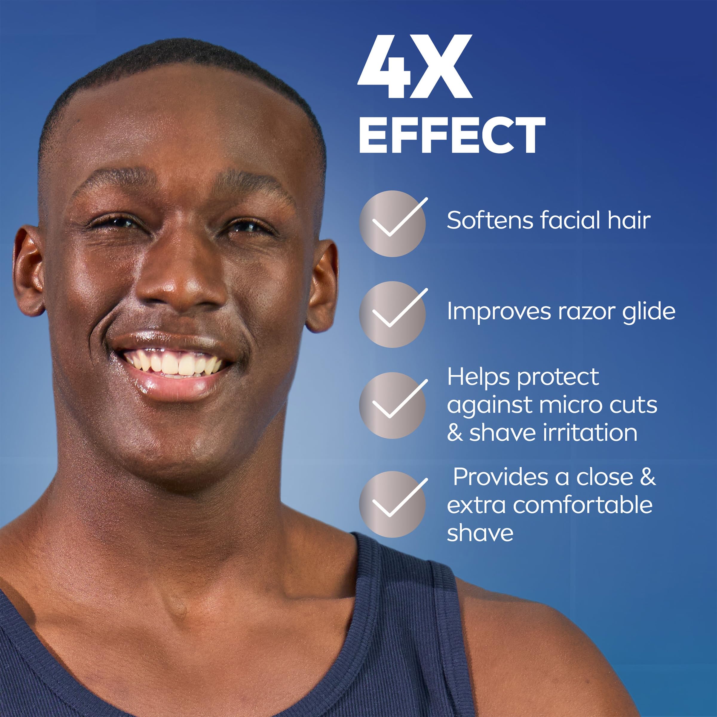 NIVEA MEN applying lather to face showing comfortable coverage and improved glide