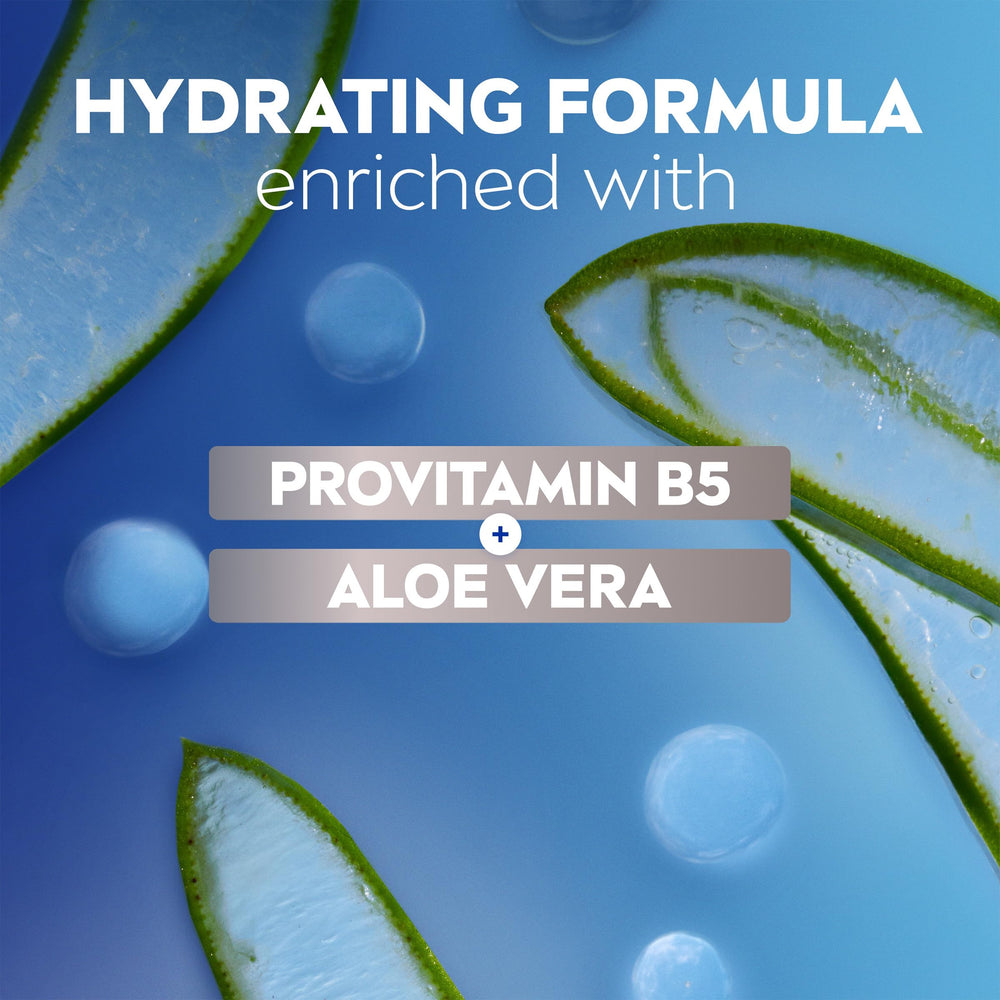 NIVEA MEN provitamin B5 label close-up emphasizing hydration support for skin