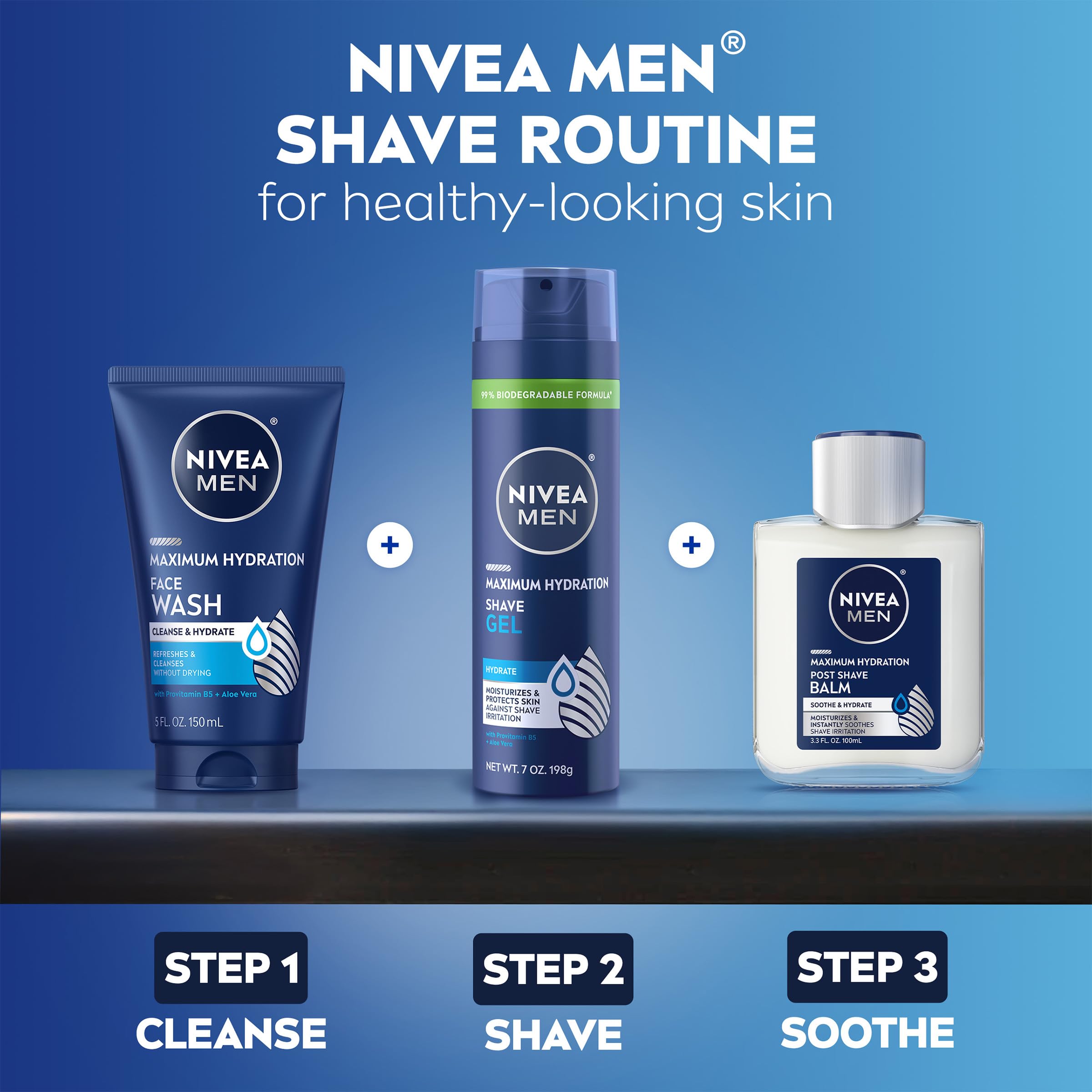 NIVEA MEN three-pack arranged to show value and supply for regular use