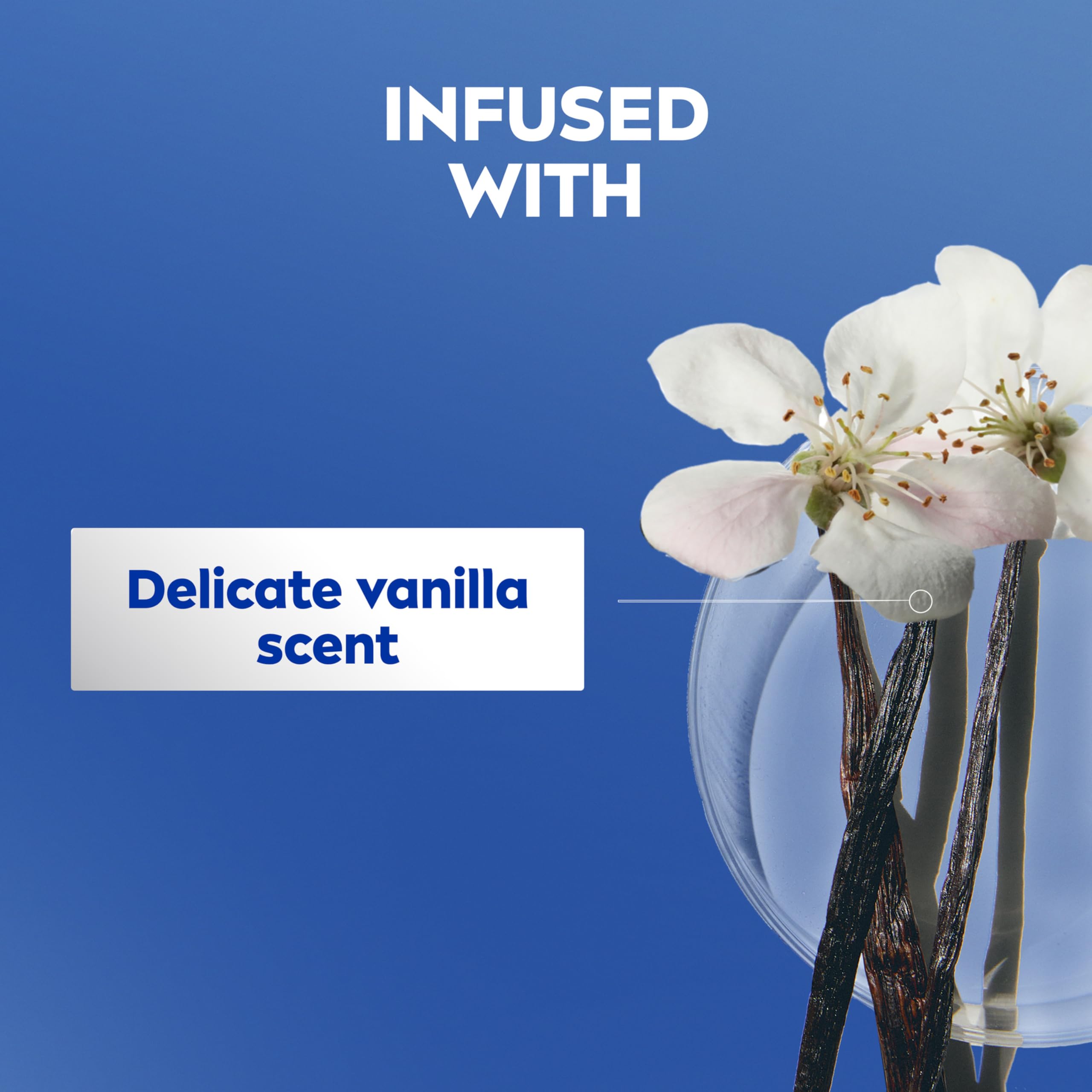 NIVEA still life with vanilla beans and almonds illustrating gentle fragrance appeal