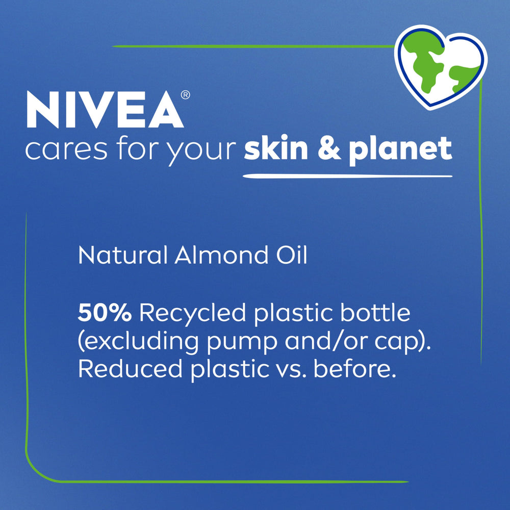 NIVEA bottle beside a travel pouch showing size and portability advantage