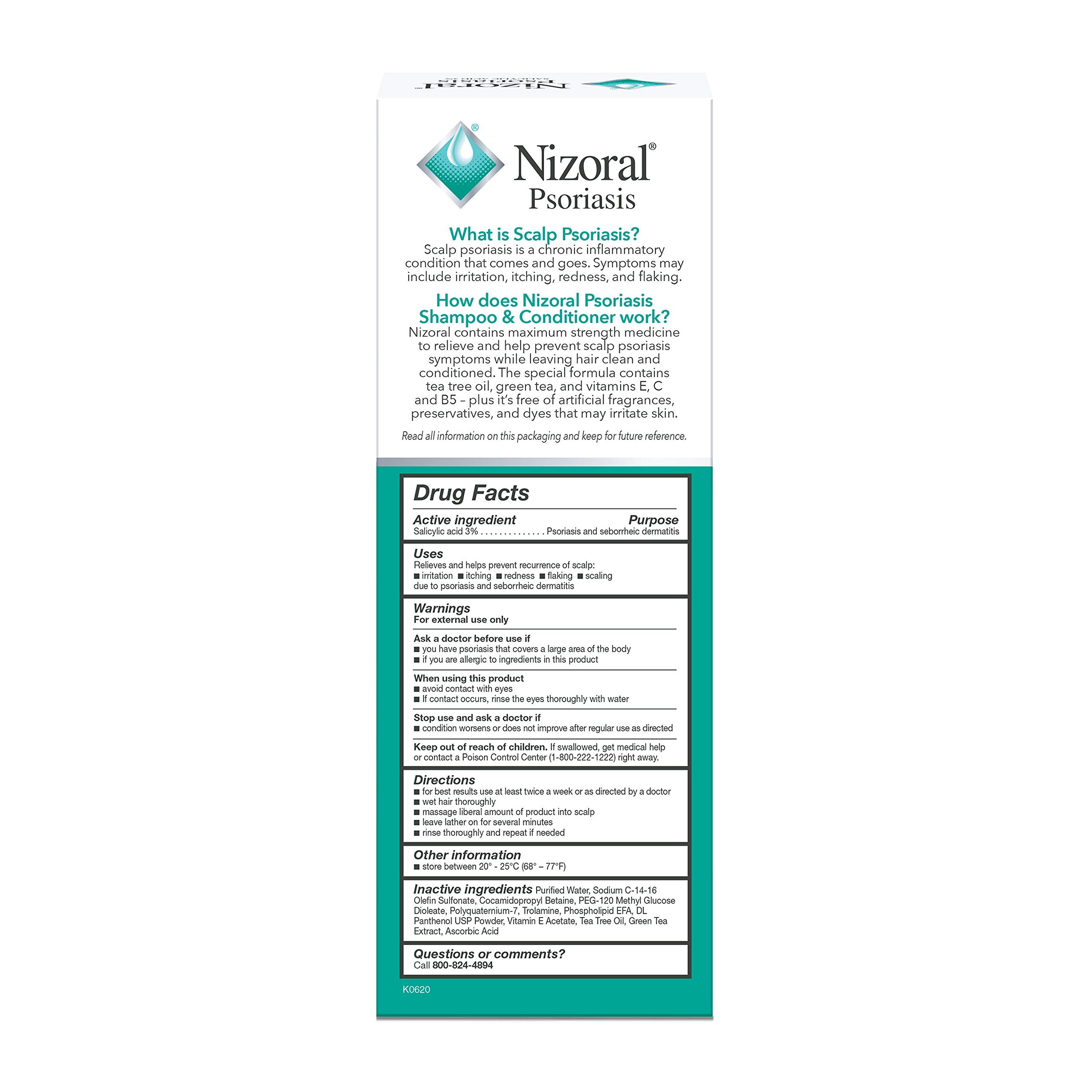 Nizoral label close-up highlighting active ingredients and directions