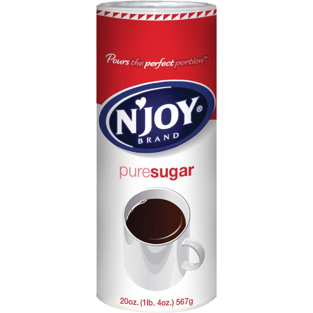 N'Joy canister with open lid showing resealable seal for freshness