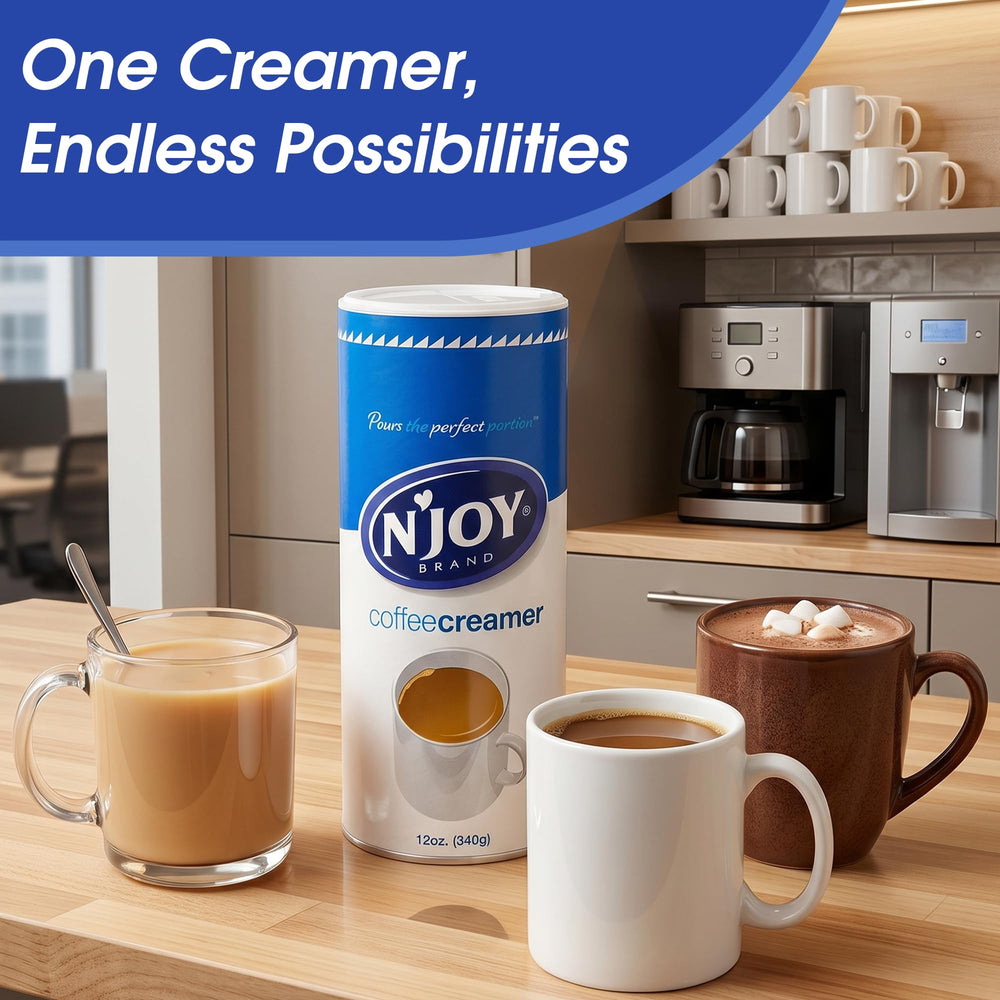 N'Joy canisters at office coffee station keeping supply consistent