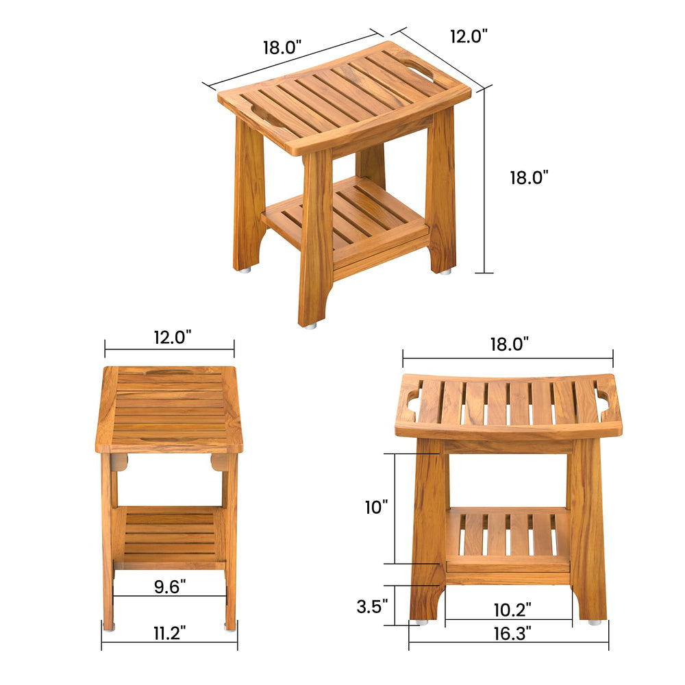 NNN bench next to toilet showing 18 inch scale and bathroom fit