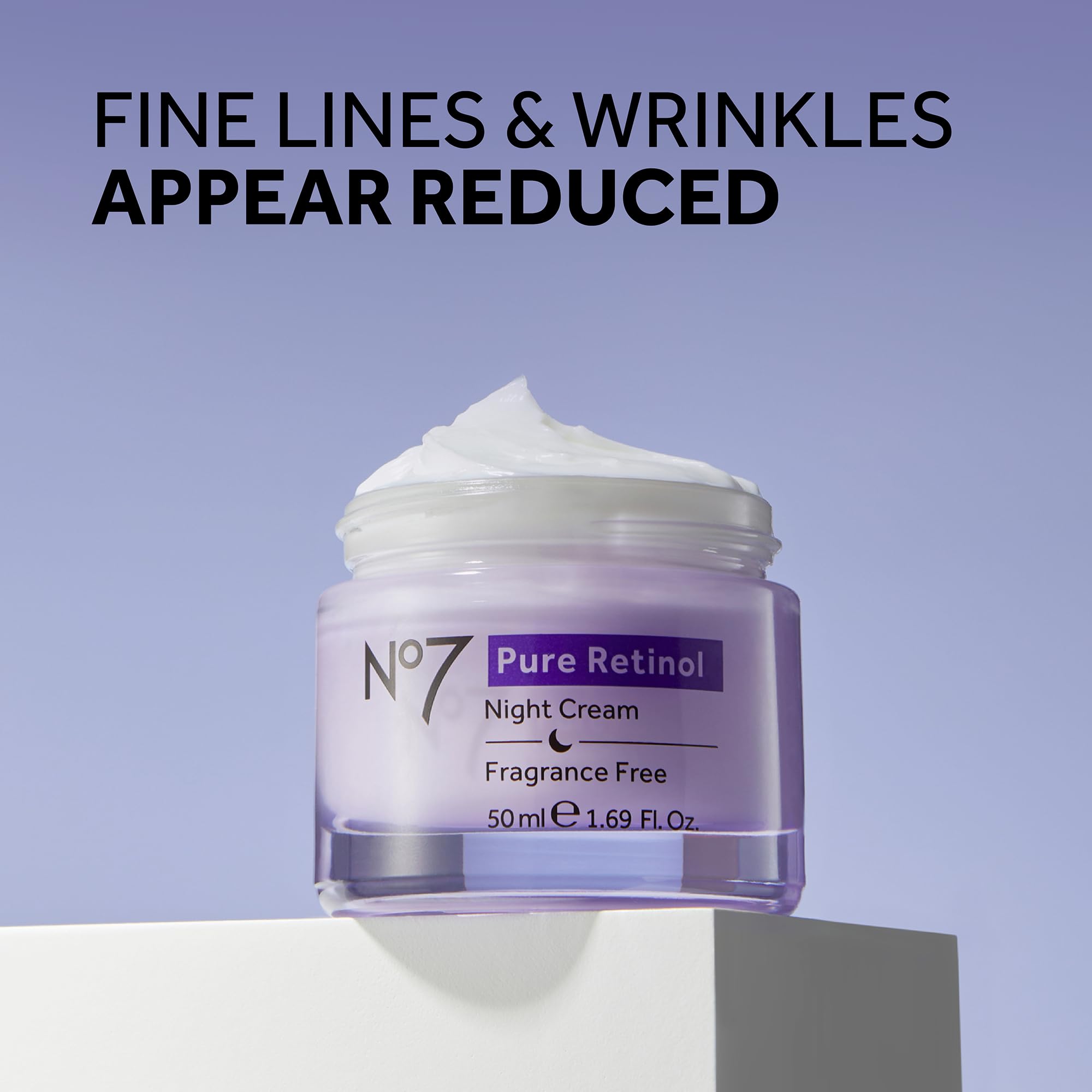 No7 open jar revealing cream texture and moisturizing action