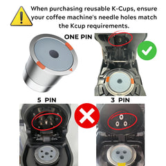 NOALTO pod inserted in Keurig brewer illustrating universal fit and convenience