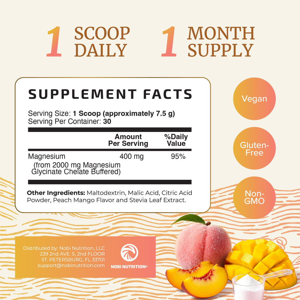 Nobi Nutrition supplement facts label showing clear ingredient transparency