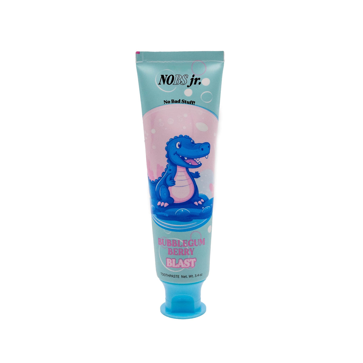 NOBS Jr front packaging bubblegum berry showing kid-friendly design and benefits