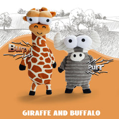 Nocciola giraffe full side view illustrating unique squeaker sound benefit