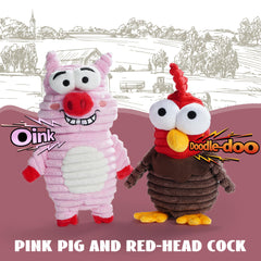 Nocciola pink pig texture detail showing striped velvet for dental benefit