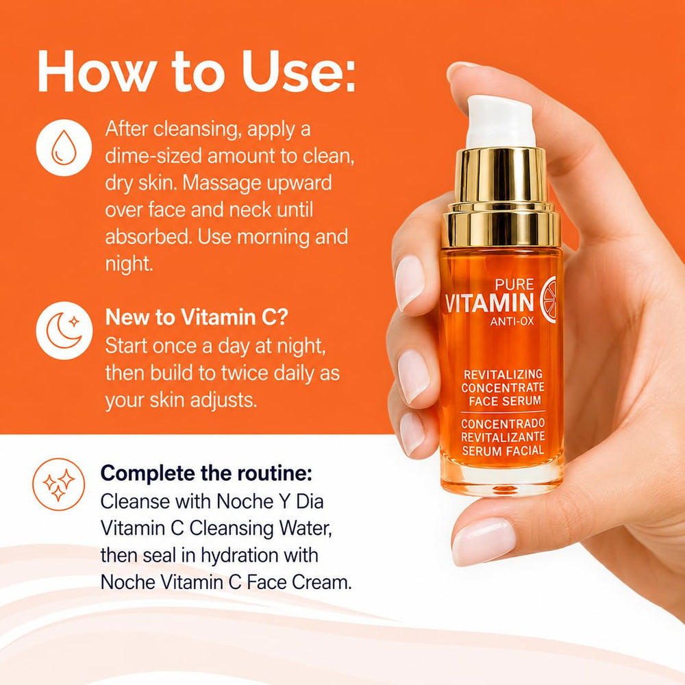 Noche Y Dia dark glass bottle protecting vitamins from light