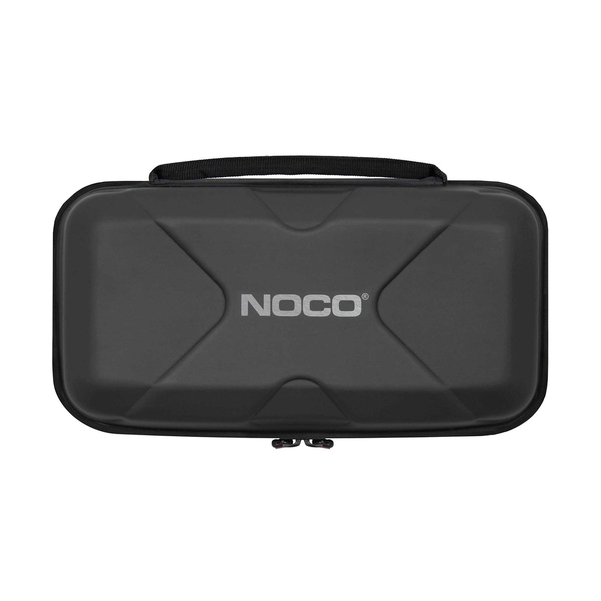 NOCO GBC013 front closed showing compact protective case, safeguards jump starter