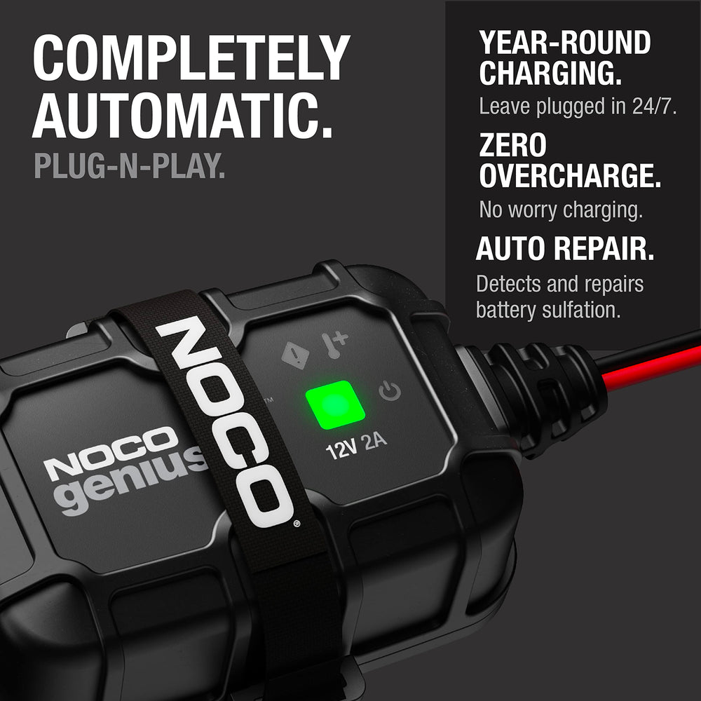 NOCO GENIUS2D connector and housing detail showing rugged construction and reliable contact benefit