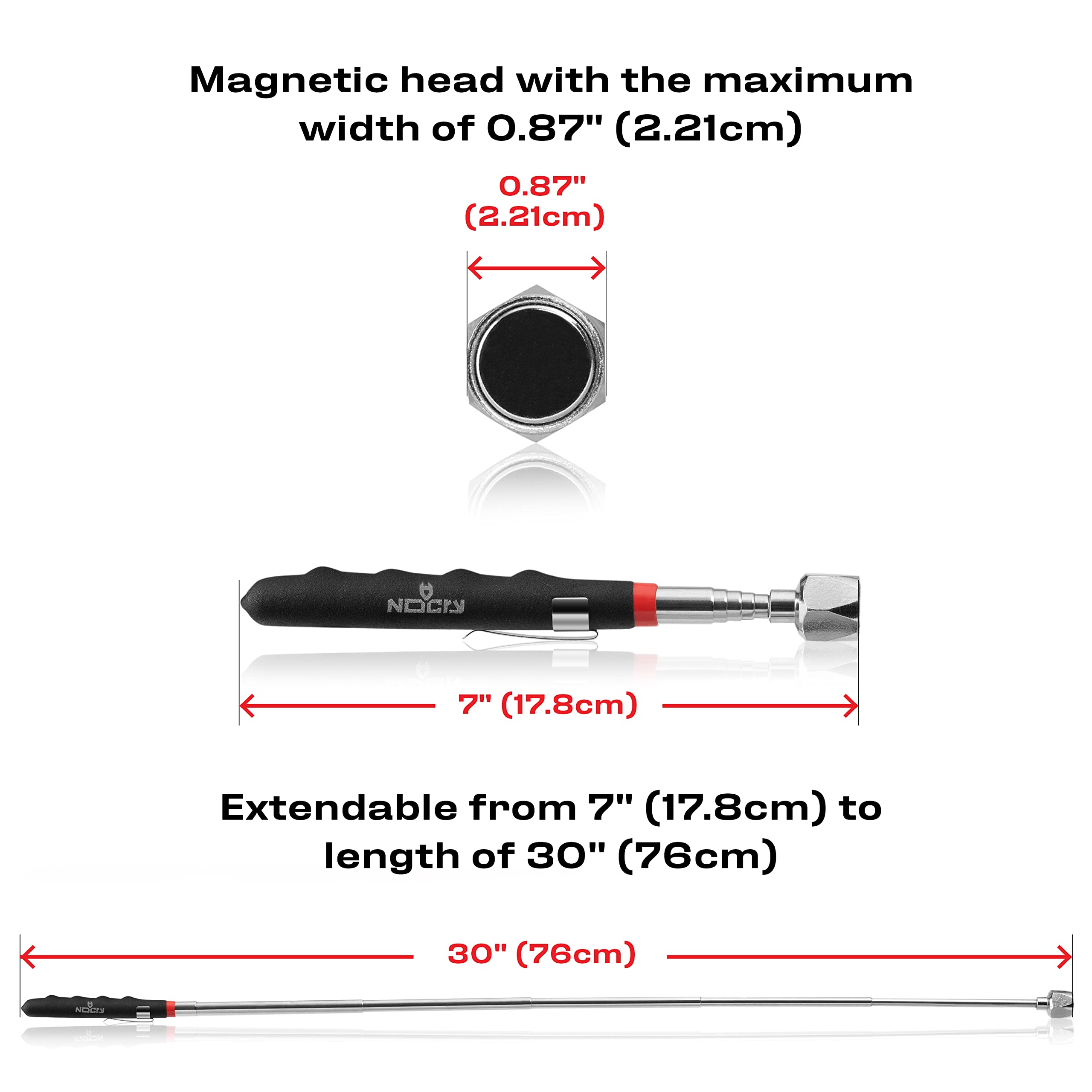 NoCry stainless-steel shaft detail highlighting corrosion-resistant finish for durability