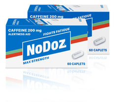 NoDoz front label showing 120 caplets and strength benefit