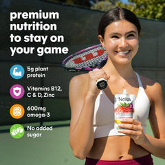 NOKA nutrition label close-up showing vitamins and protein amounts for informed choices