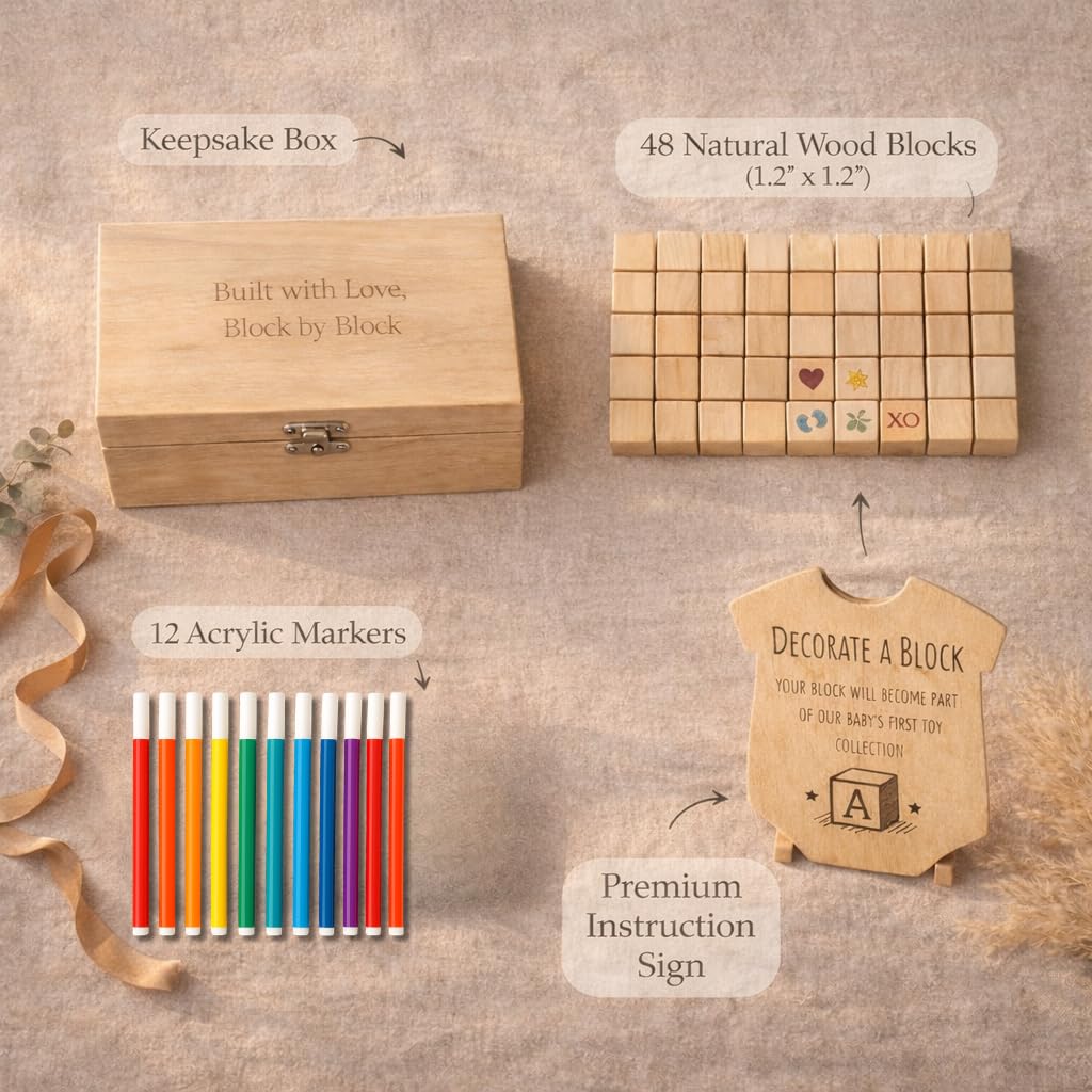 Nolia finished decorated blocks stacked as a personalized keepsake