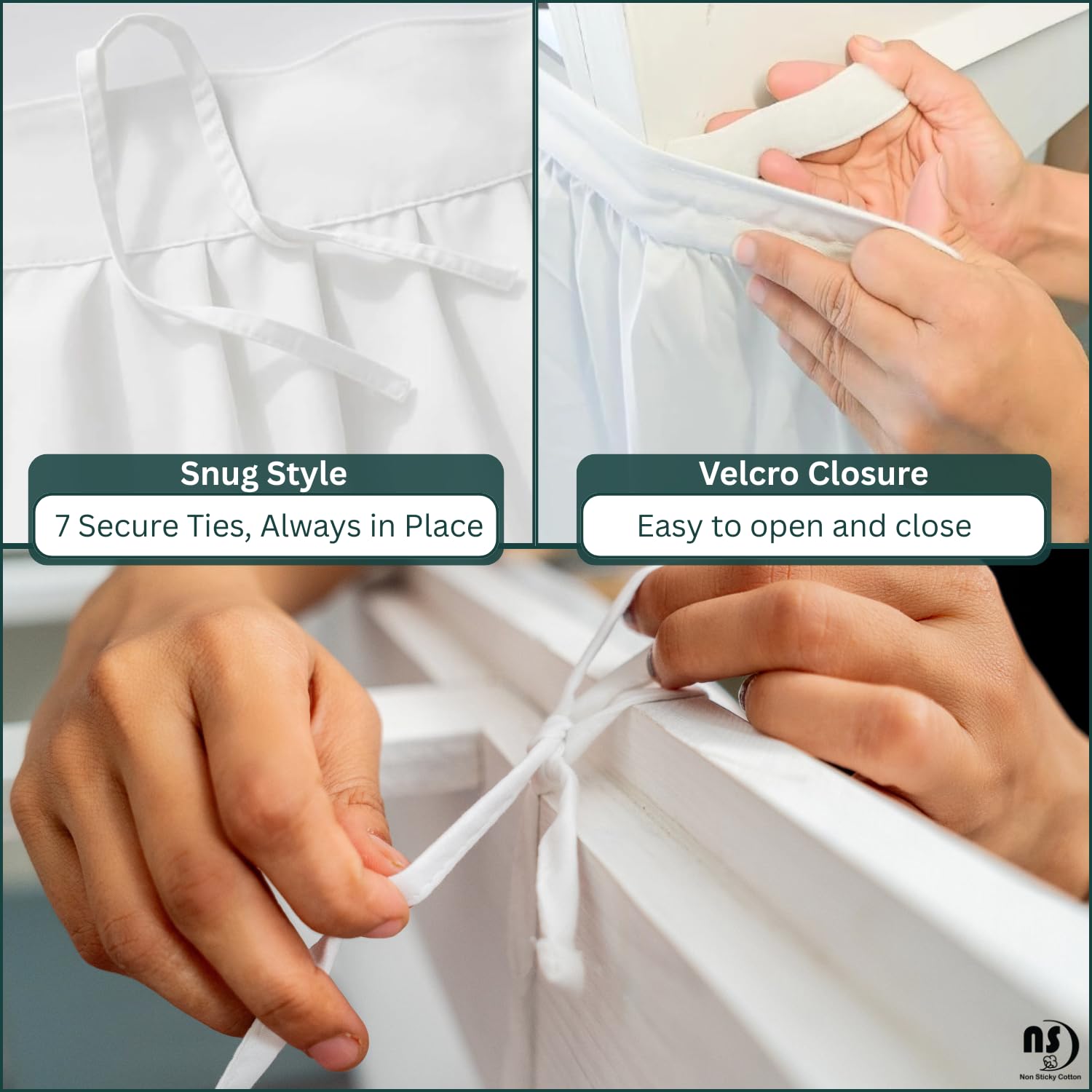 NON Sticky cotton hiding underbed storage for organized dorm rooms
