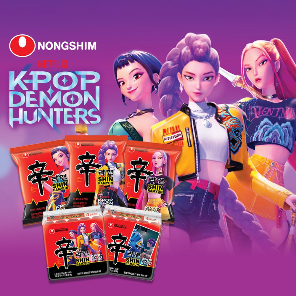Nongshim Shin Ramyun seasoning and vegetable packets for easy customization