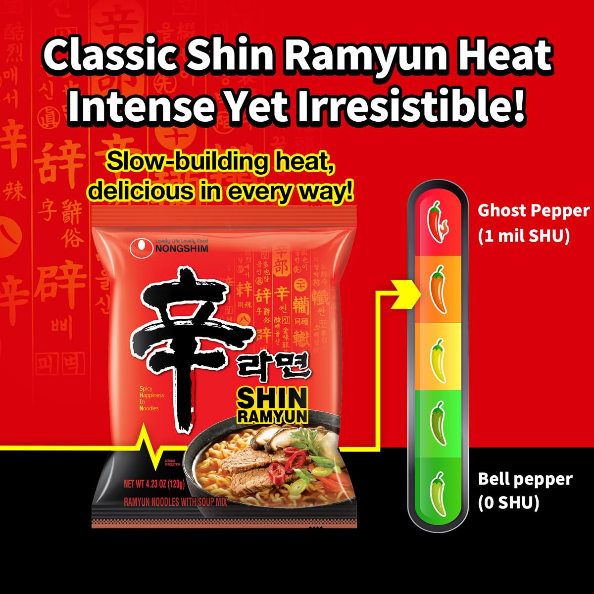 Nongshim Shin Ramyun noodle texture detail highlighting chewy bite