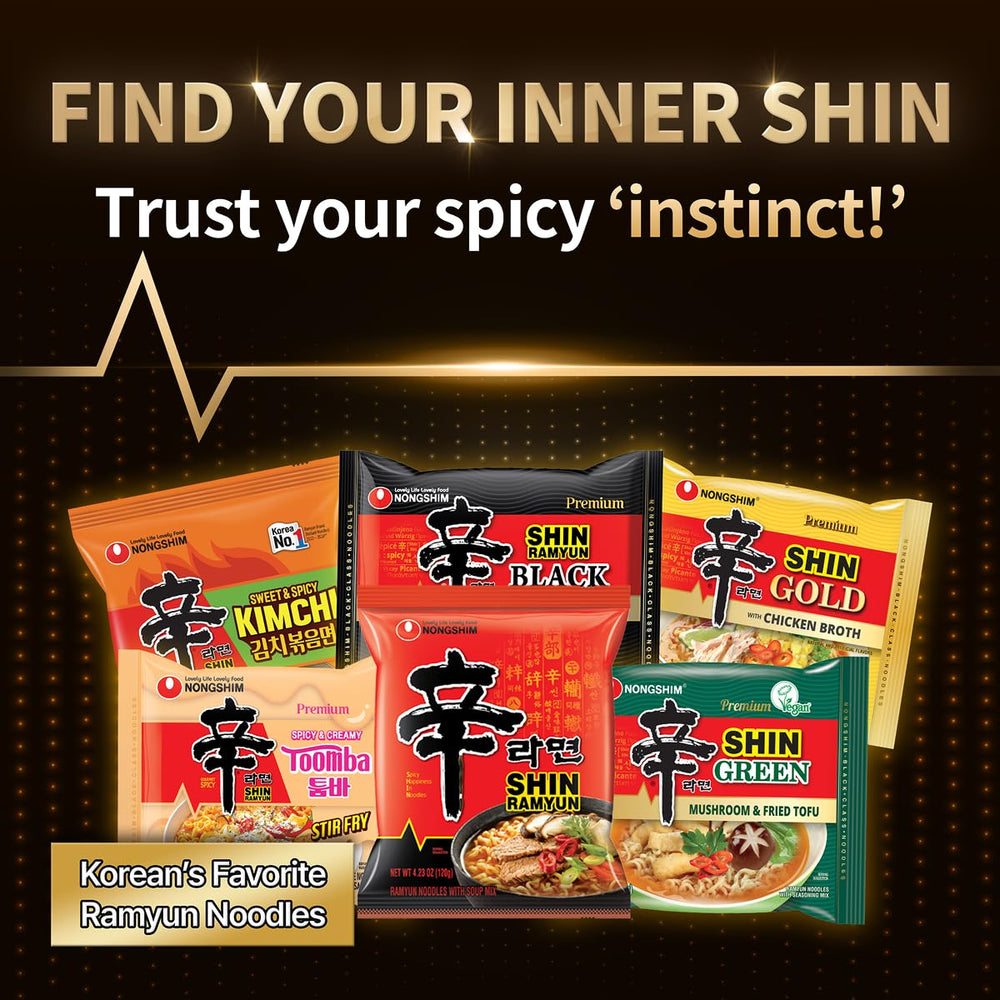 Nongshim Shin Ramyun cup held in hand showing convenient single-serve size