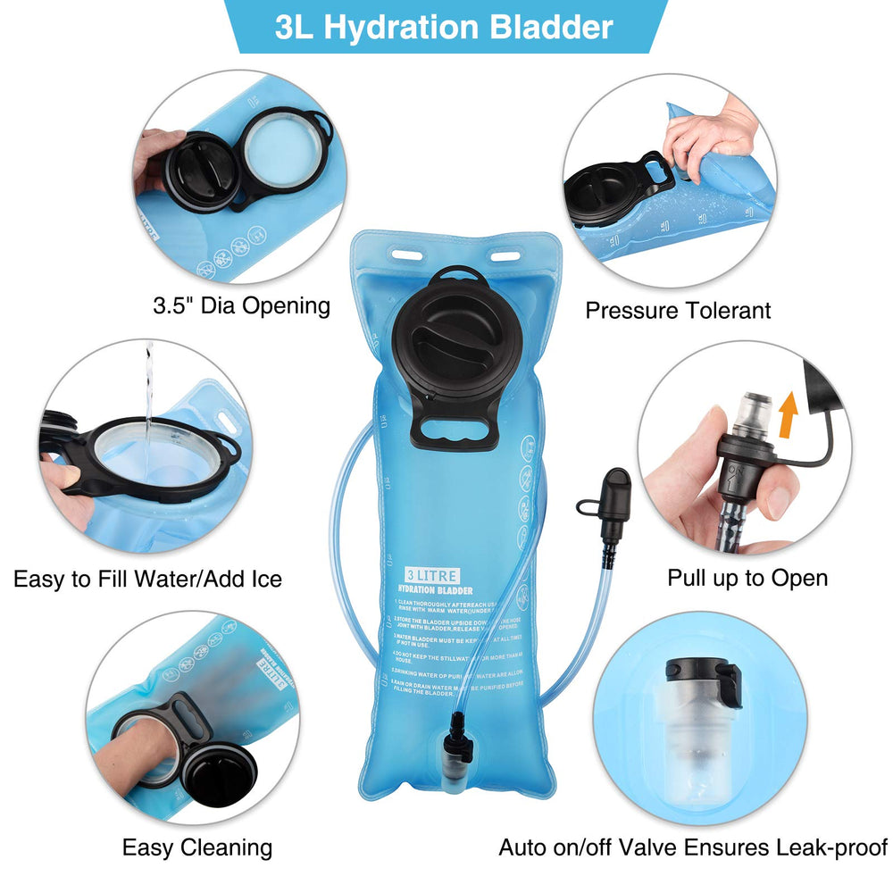 NOOLA 3L TPU bladder close-up highlighting BPA-free safe hydration