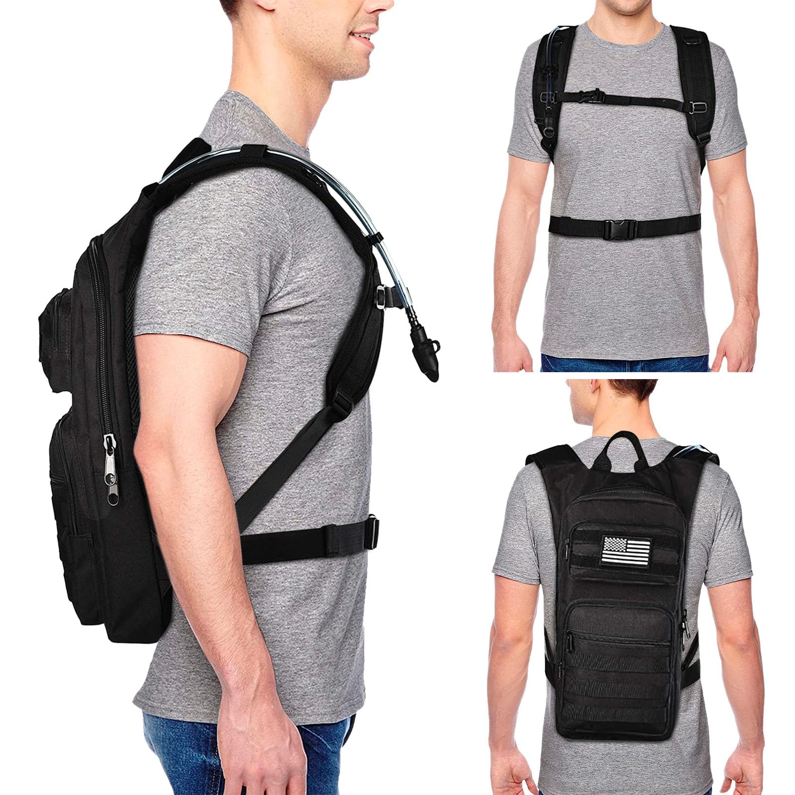 NOOLA pack worn by hiker on trail demonstrating hands-free hydration benefit