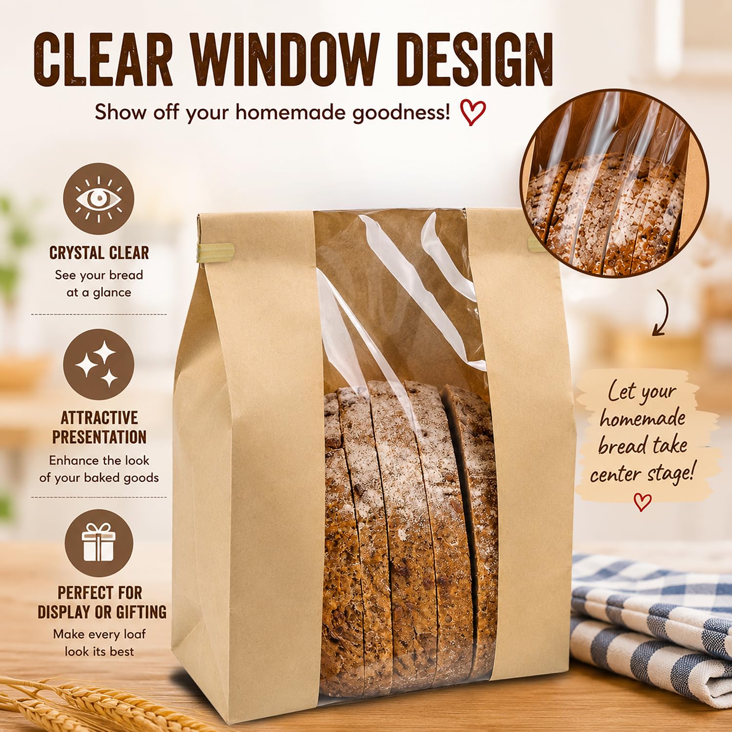 NOONEAST interior oil-proof lining close-up preserving bread texture benefit