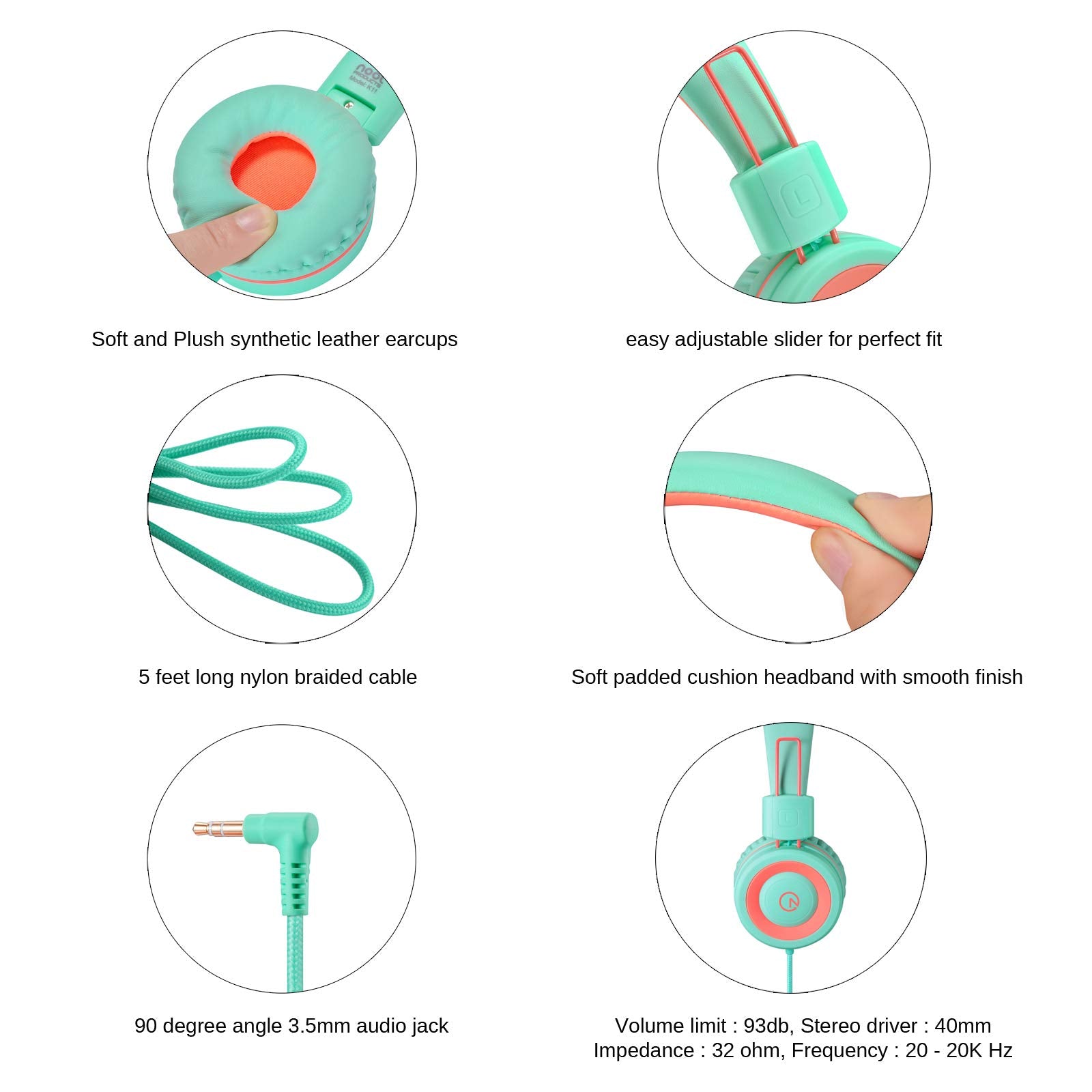 noot products K11 braided 5-foot cable detail for tangle-free durability