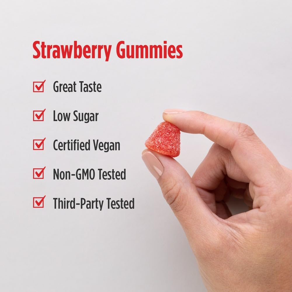 Nordic Naturals single gummy on hand showing 100 mg serving size