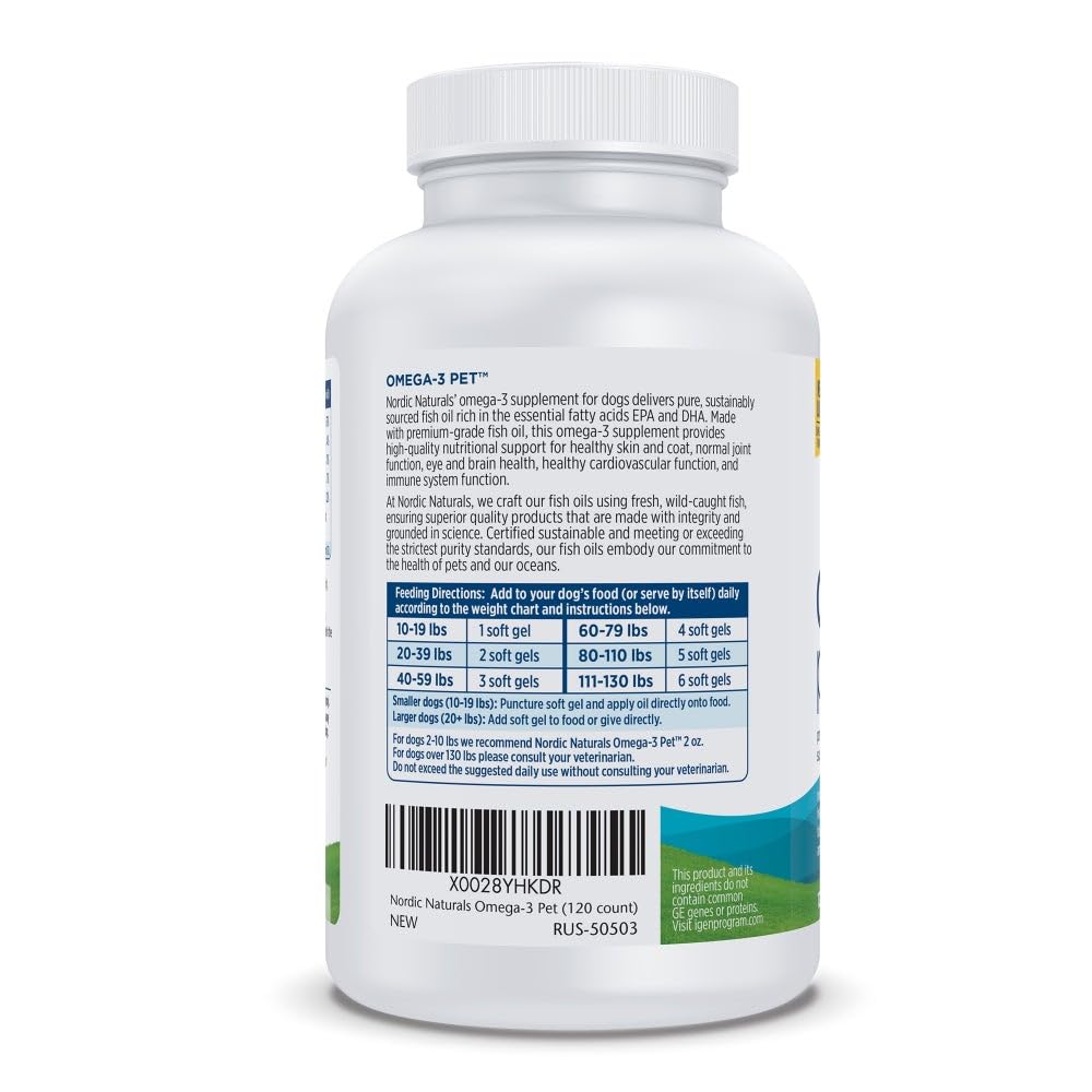 Nordic Naturals nutritional label close-up showing EPA and DHA content and directions