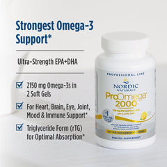 Nordic Naturals open bottle with soft gels highlighting quantity and convenience