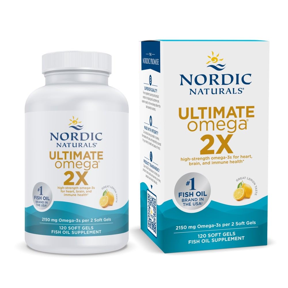 Nordic Naturals bottle front packaging showing product and benefits