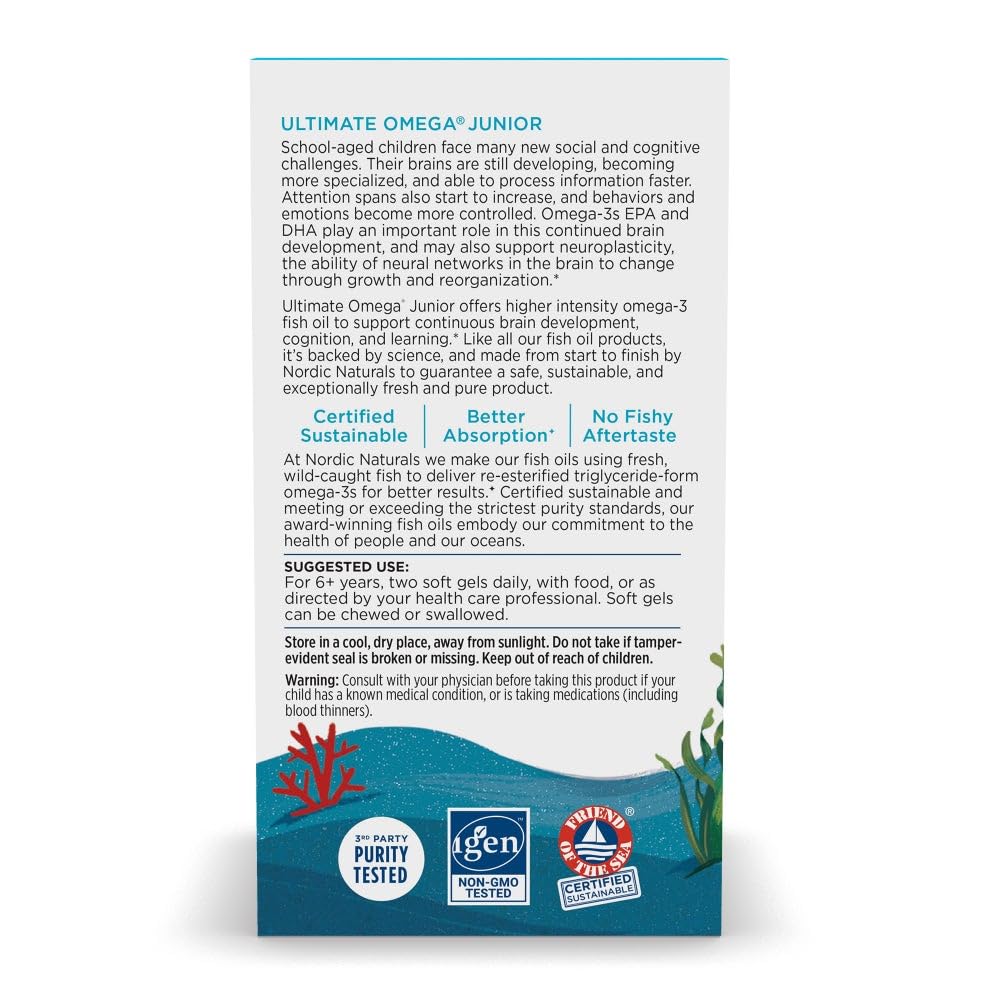 Nordic Naturals label and supplement facts view showing purity claims and dosage details