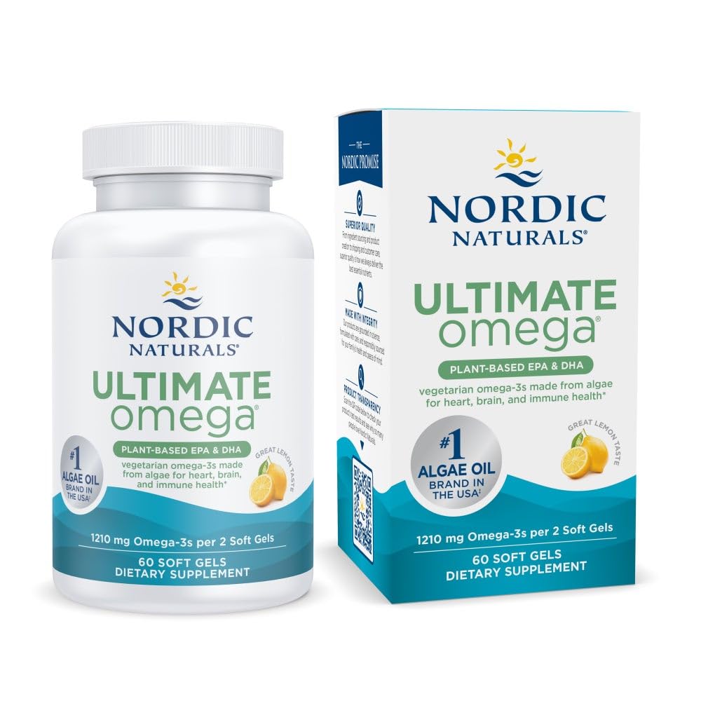 Nordic Naturals front packaging showing vegan omega-3 benefits