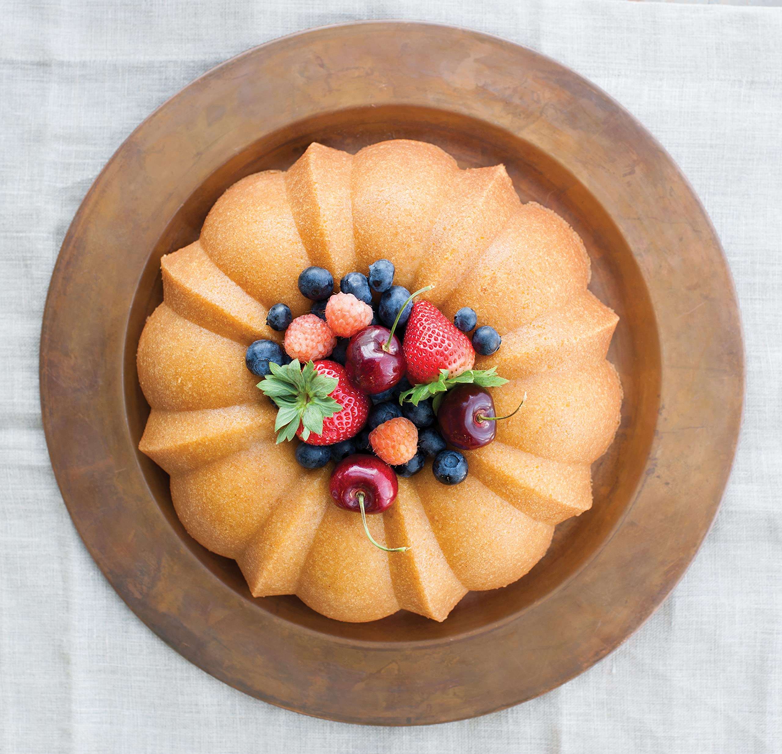 Nordic Ware Bundt cake removed from pan showing effortless release benefit