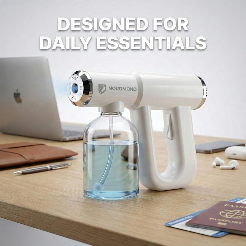 NORDMOND stored upright with cleaning supplies illustrating simple maintenance