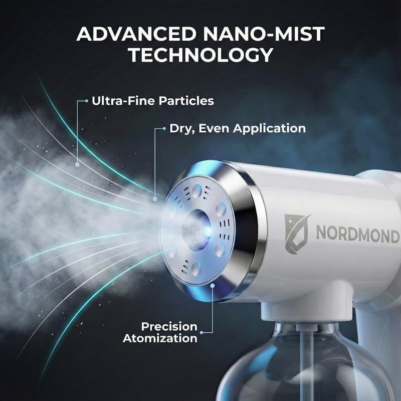 NORDMOND close-up of nozzle assembly highlighting precise nano-mist delivery