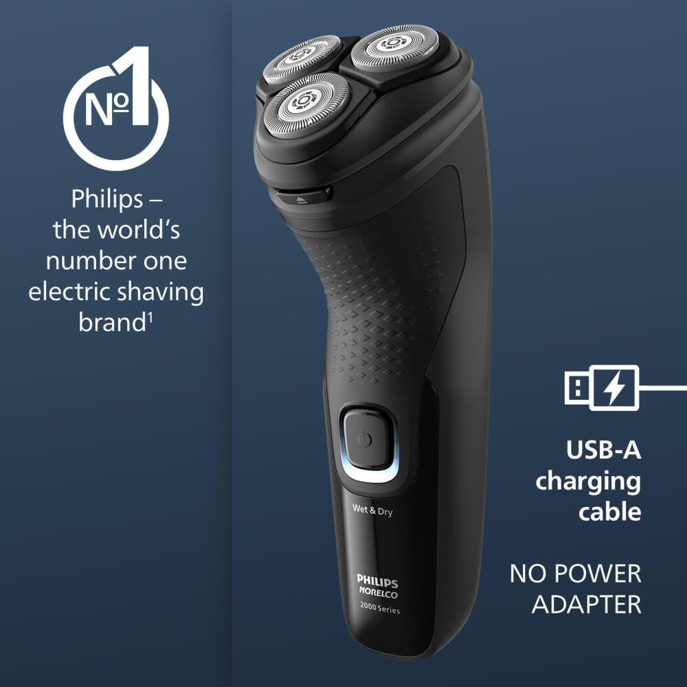 Norelco with protective cap showing compact travel readiness for on‑the‑go convenience