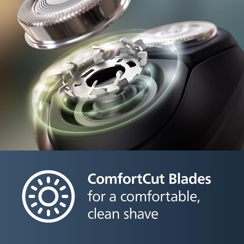 Norelco pop‑up trimmer detail demonstrating precision for mustache and sideburn shaping