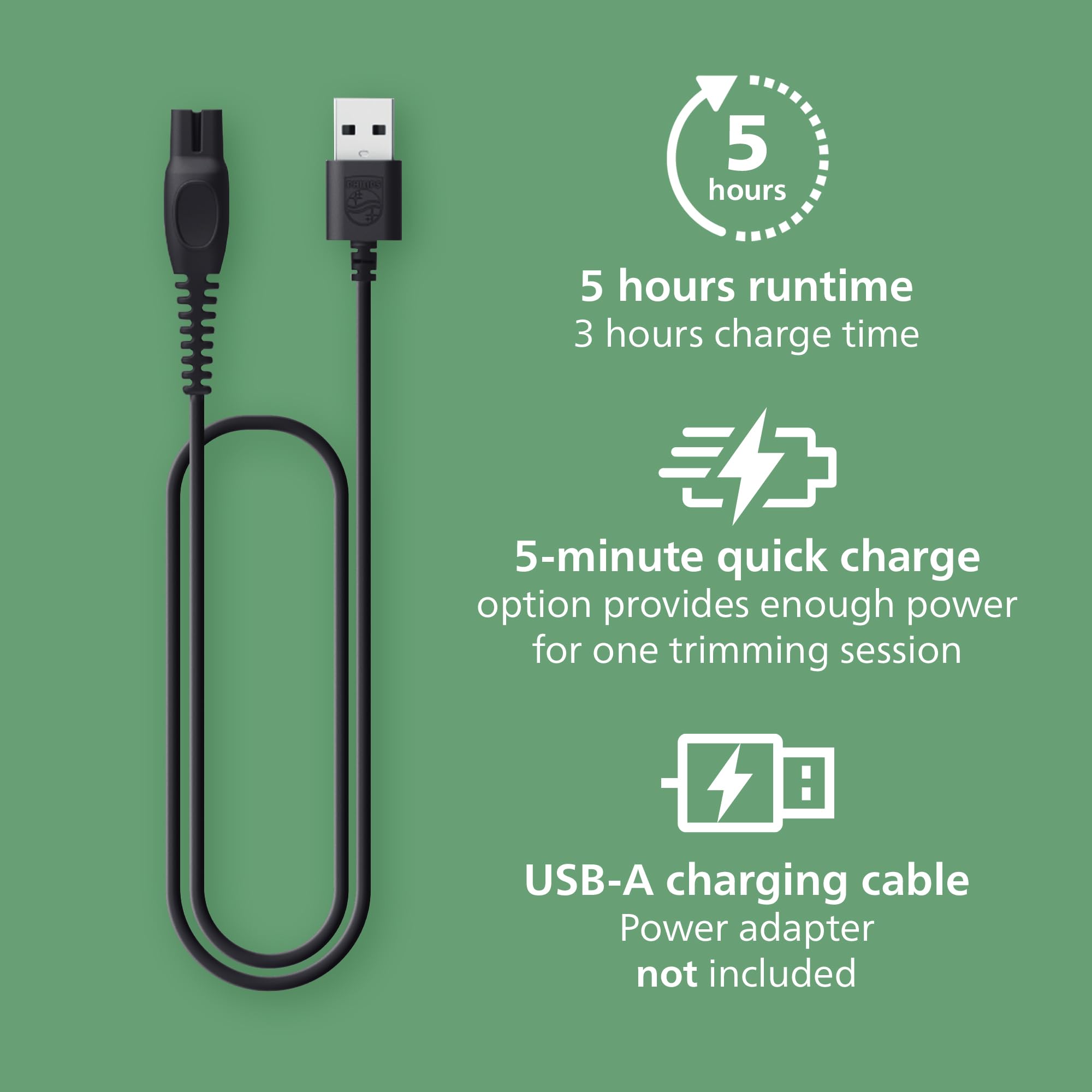 Norelco 7000 with soft pouch and USB-A cable ready for travel convenience