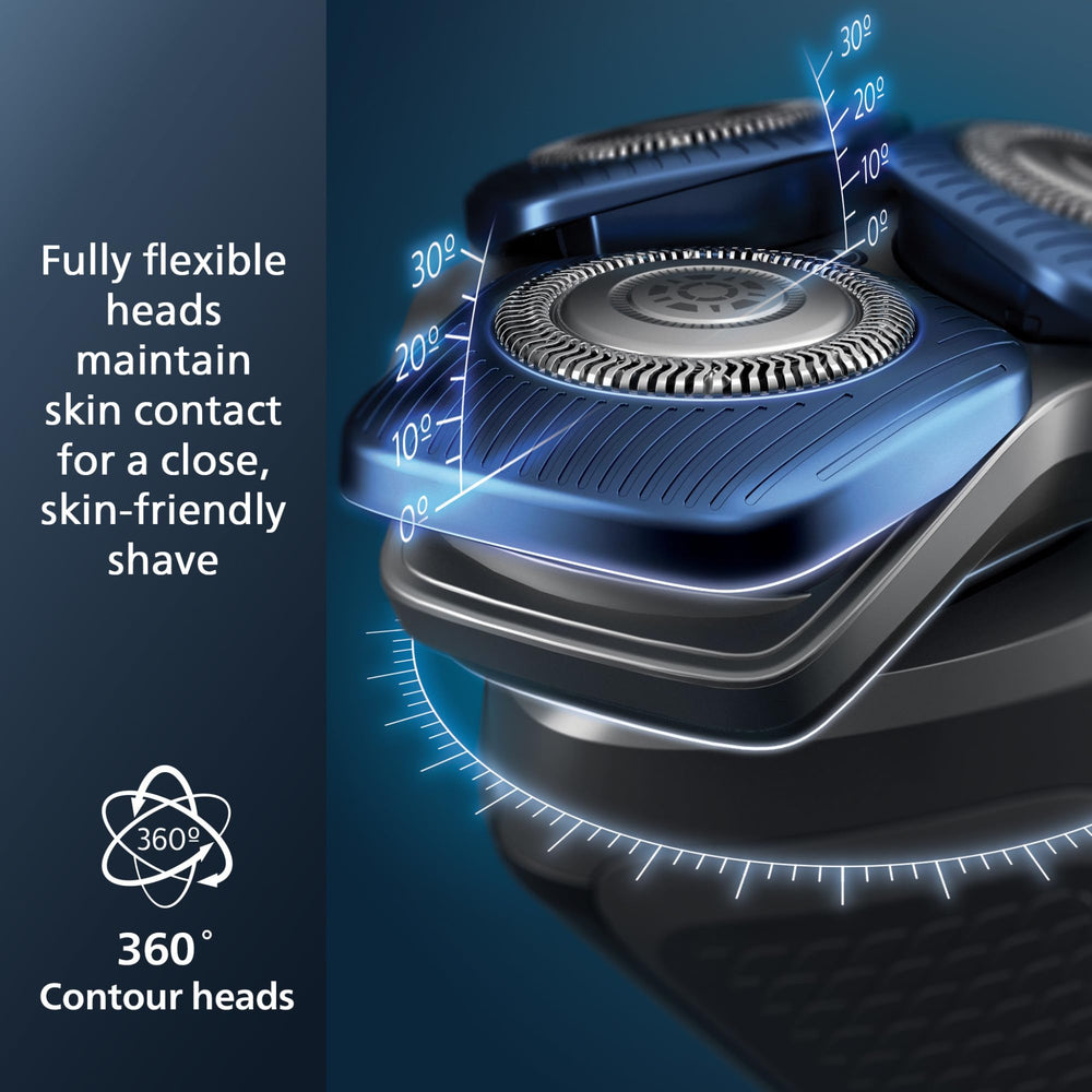 Philips Norelco 7800 Nano SkinGlide texture close-up, reducing friction for gentler strokes