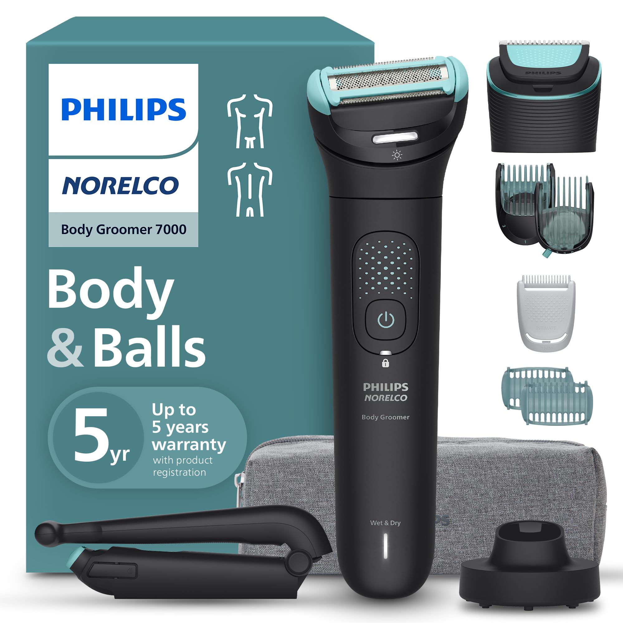 Norelco front view showing ergonomic grip and dual-head design for better control