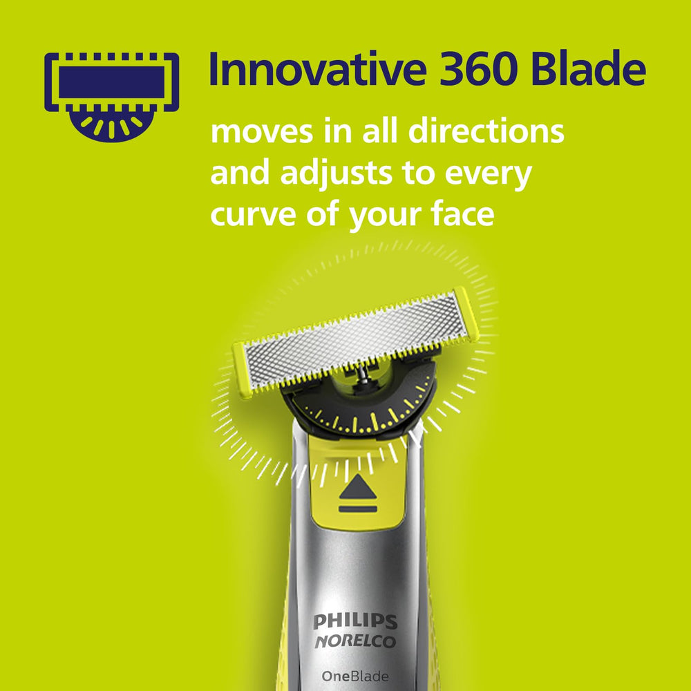 Norelco OneBlade in-shower use depicting wet grooming convenience and comfortable shave